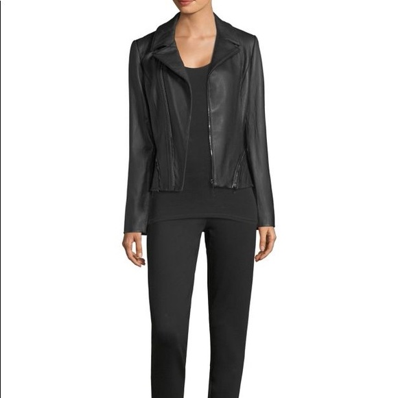 T Tahari Jackets & Blazers - T Tahari Leather Moto Jacket